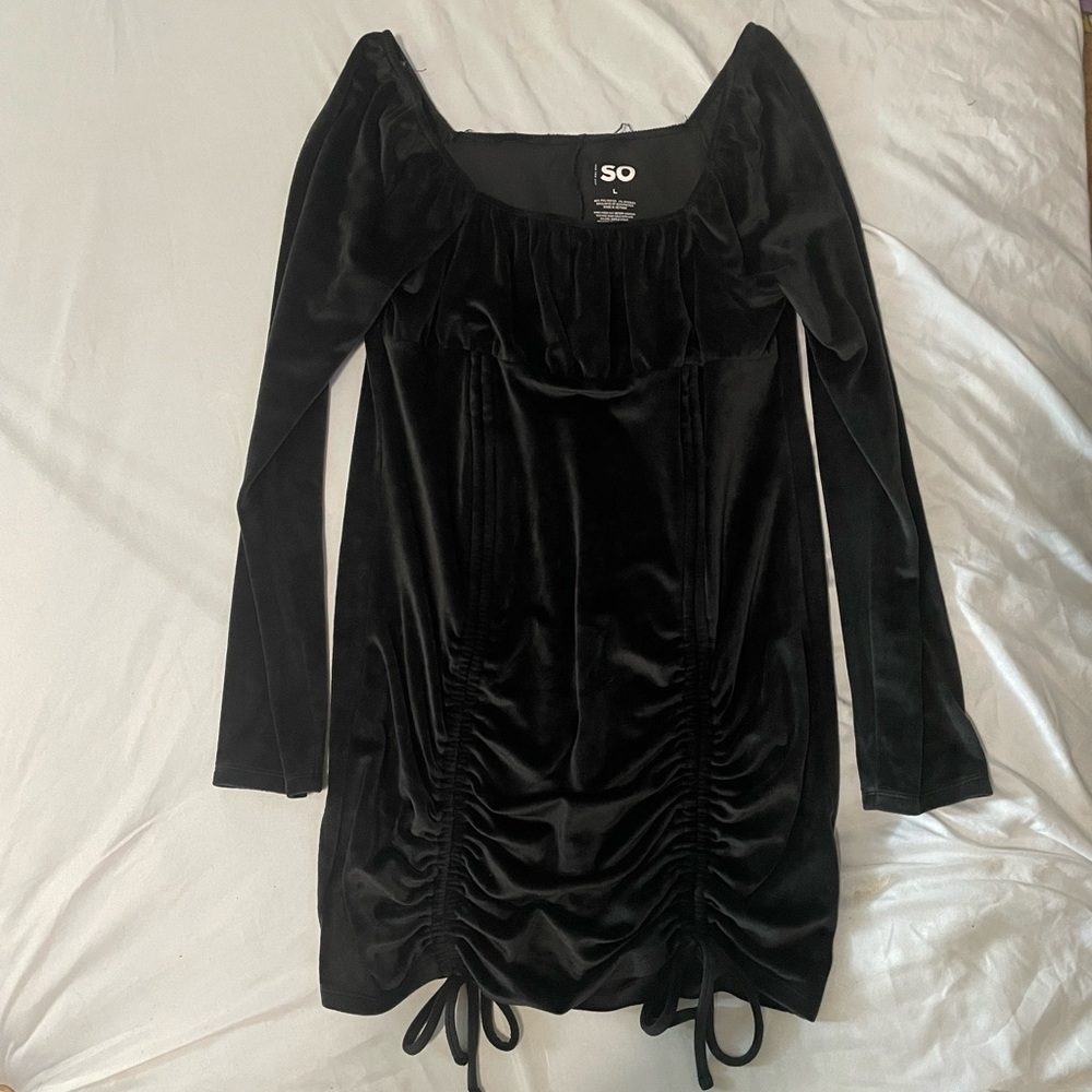 Winter goth dress, soft black velour